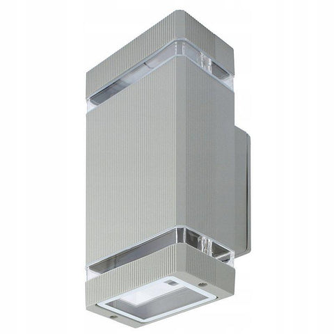 Aplica LED patrata de exterior Hana, 2xGU10 IP54, carcasa aluminiu, gri - led-box.ro