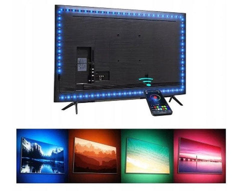 Banda Smart LED TV RGB, USB, Controler Bluetooth si telecomanda, 3m-led-box.ro