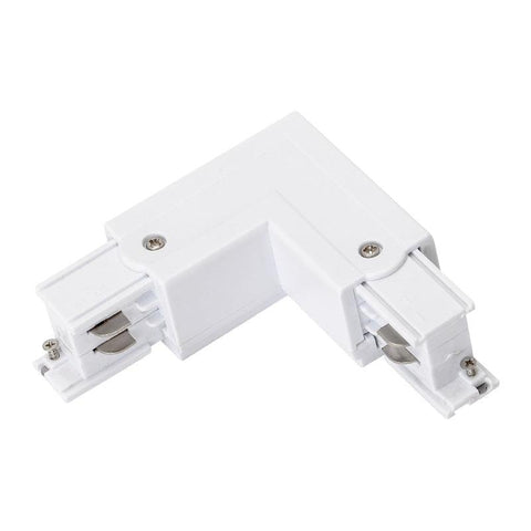 Conector tip L pentru sina SKYWAY 120, 4 faze, alb - led-box.ro