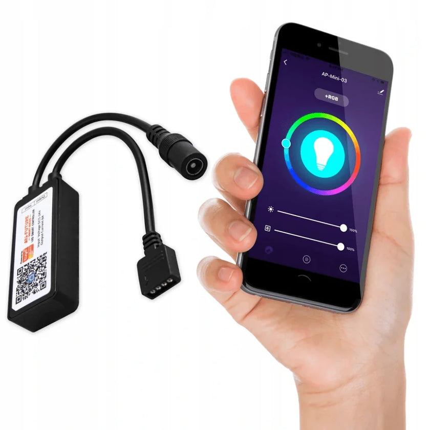 Controller/Dimmer LED RGB Smart Tuya, 5-24V, 6A mini DC ‣ LED-BOX.ro