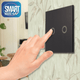 Intrerupator Touch Dublu Smart Negru Home Wifi Tuya-led-box.ro