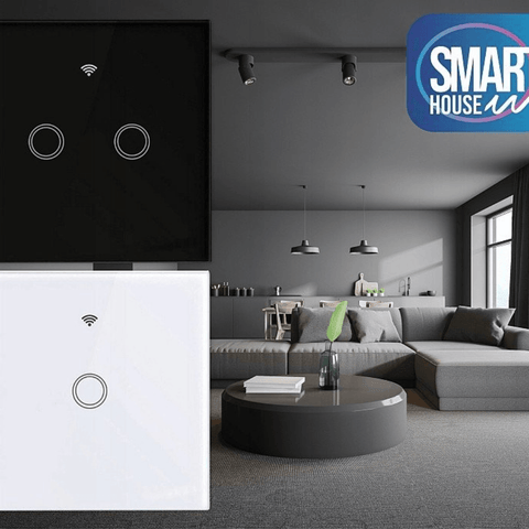 Intrerupator Touch Dublu Smart Negru Home Wifi Tuya-led-box.ro