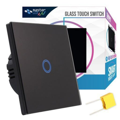 Intrerupator Touch Simplu Smart Home Negru - led-box.ro