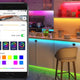 Kit banda LED Smart RGB, Bluetooth, telecomanda si adaptor, 10m-led-box.ro