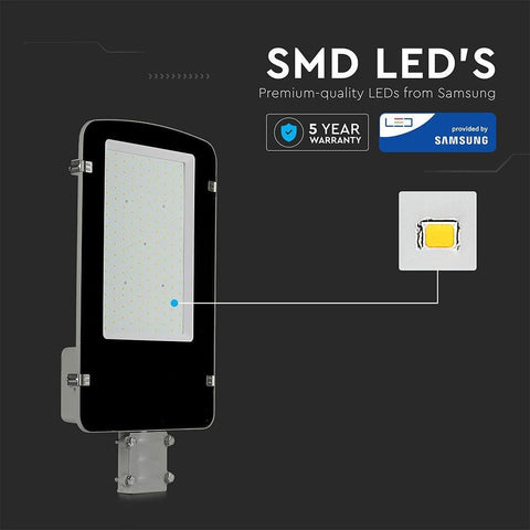 Lampa stradala LED chip Samsung 50W 4000K, corp gri-led-box.ro