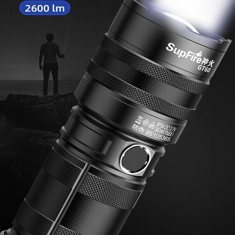 Lanterna LED reincarcabila GT60, 2600lm, USB-C-led-box.ro
