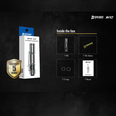 Detaliu corp lanterna SPERAS M10, aluminiu negru anodizat