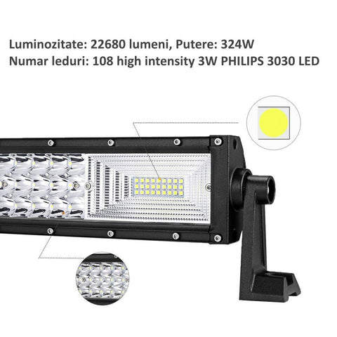 bara led auto, ledbar auto, led bar auto, ledbar combo beam, led bar auto 324w, ledbar 12-24v, bara led auto masini teren, bara led auto offroad, ledbar 22680lm, ledbar auto 54cm, led-box.ro