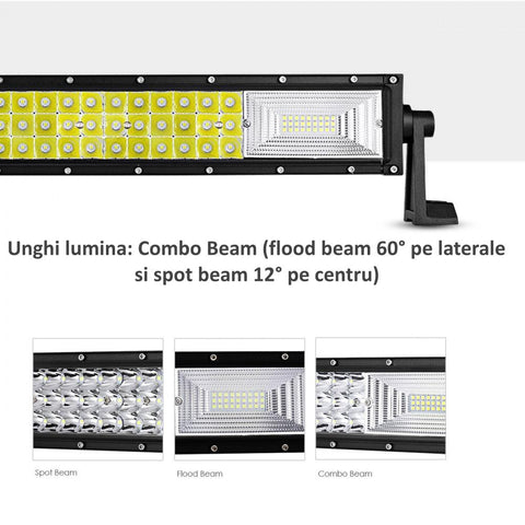 Proiector LED auto curbat 216W 15120 Lumeni, 34.2 cm, Combo Beam-led-box.ro