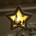 Ornament LED din lemn pentru brad, lumina calda-led-box.ro