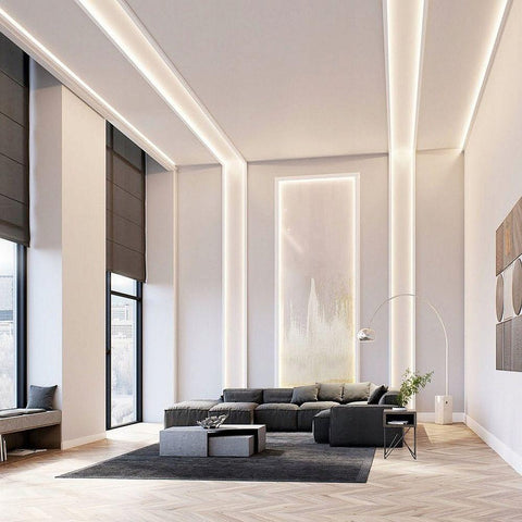 Canal de aluminiu pentru benzi LED, design minimalist
