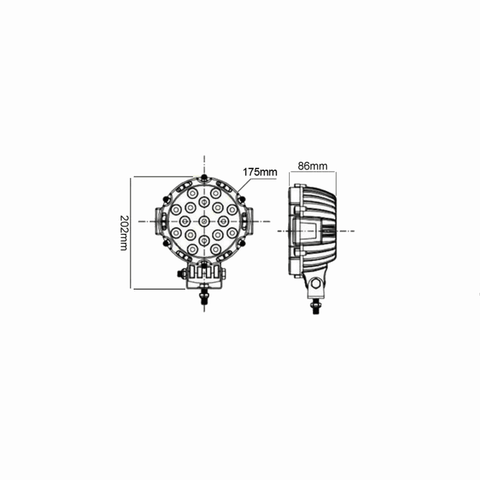 proiector auto rotund, proiector led auto 51w, proiectoare auto, proiectoare off road, proiector auto offroad 20cm, proiector offroad 12v-24v, proiectoare led camion, proiectoare suv, proiector 12v-24v auto, led-box.ro