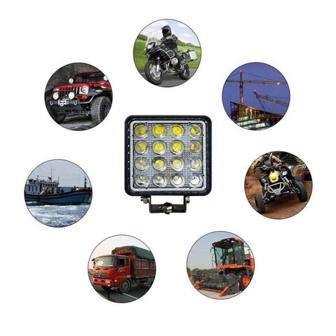 proiector auto patrat, proiector led auto 48w, proiectoare auto, proiectoare angel eyes, proiector offroad 12v-24v, proiectoare led camion, proiectoare suv, proiector auto angel eyes, led-box.ro