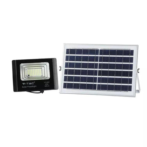 Proiector cu panou solar 12W IP65 6400k, telecomanda cu functie auto si temporizator - led-box.ro