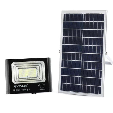 Proiector cu panou solar 35W 4000K IP65, cu telecomanda - led-box.ro