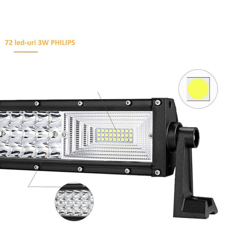 Proiector LED auto Offroad 216W 15.120lm, 34.2 cm, Combo Beam-led-box.ro
