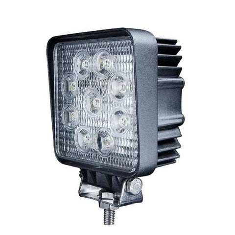 Proiector LED Auto Offroad Patrat, 27W/12V-24V, Spot Beam 30°-led-box.ro