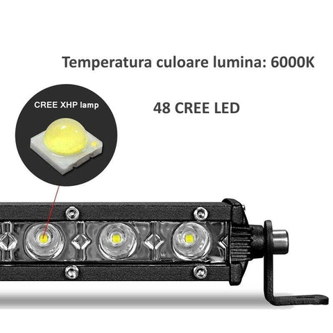 Proiector LED auto Super Slim 144W 12.240lm, 128 cm, Combo Beam-led-box.ro