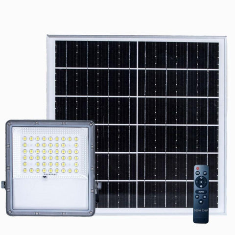 Proiector LED solar cu telecomanda NEW AVANT 100W, IP65, 5700K - led-box.ro