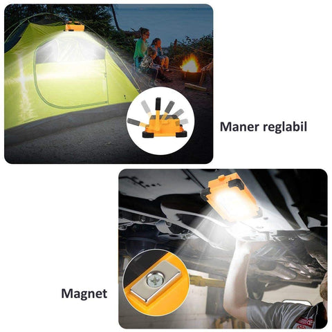 proiector cu incarcare solara, proiector camping, proiector power bank, proiector 50w, proiector solar, proiector led portabil, proiector baza magnetica, proiector solar led atelier auto, led-box.ro