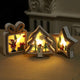 Set 3 Ornamente LED din lemn pentru brad, lumina calda - led-box.ro