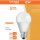 Set 5 becuri LED Osram 12w 500 lumeni, Chip Duris E 2835 A60 E27, lumina calda-led-box.ro