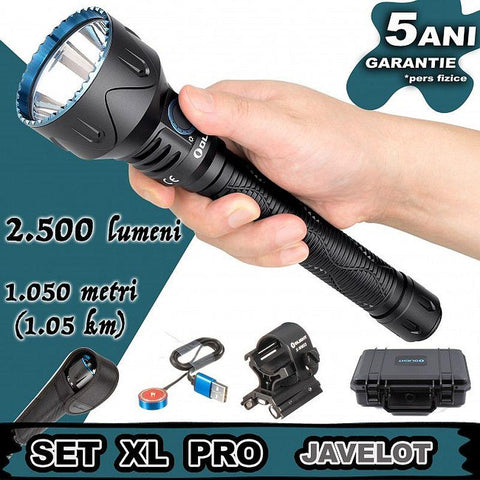 Set vanatoare Olight XL Javelot PRO2, lanterna led reincarcabila, lanterna tactica, lanterna puternica, lanterna arma vanatoare, lanterna profesionala, lanterna led cu acumulator, lanterna arma vanatoare, led-box.ro