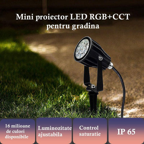Mini proiector spot LED 6W RGB+CCT FUTC04 Mi-Light , pentru gradina - led-box.ro