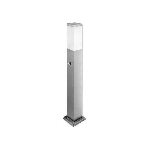 Stalp iluminat ornamental cu senzor, Havana, 65cm, E27 230V, argintiu-led-box.ro